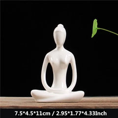 White Ceramic Yoga Figurines