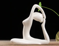 White Ceramic Yoga Figurines