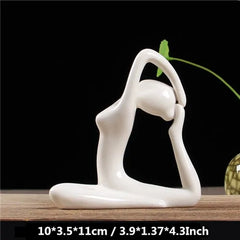 White Ceramic Yoga Figurines