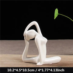 White Ceramic Yoga Figurines