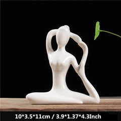 White Ceramic Yoga Figurines