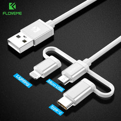 3-In-1 Charging Cable Micro USB Type C