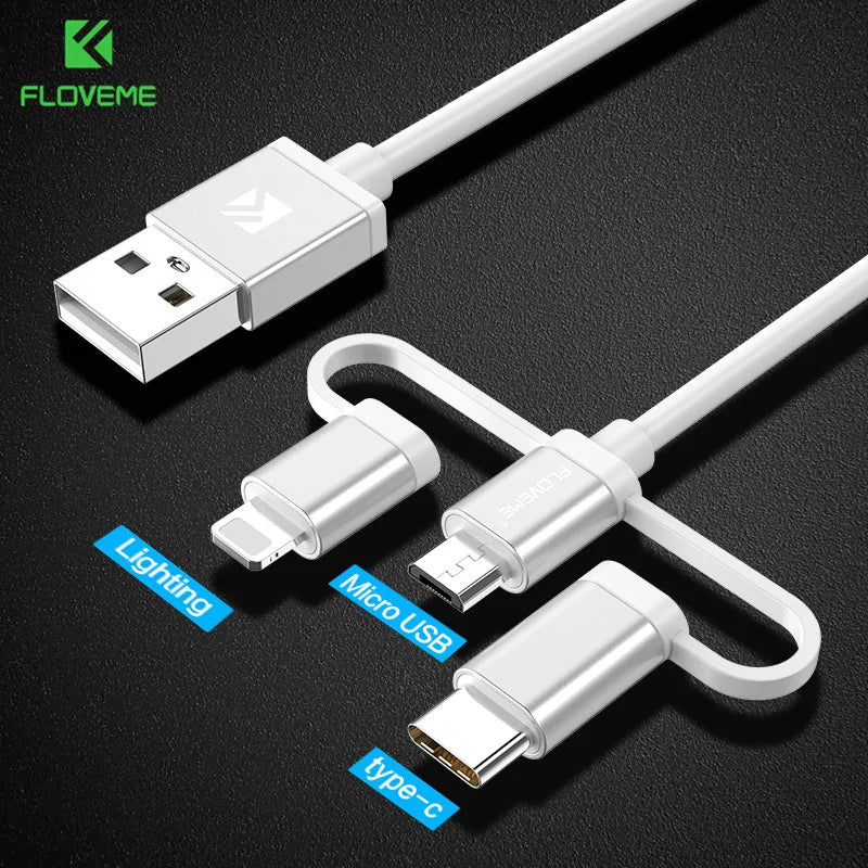 3-In-1 Charging Cable Micro USB Type C