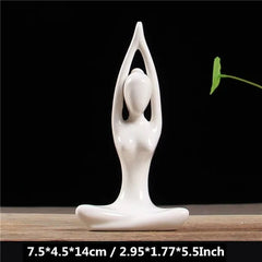 White Ceramic Yoga Figurines