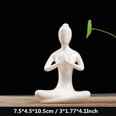 White Ceramic Yoga Figurines