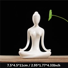 White Ceramic Yoga Figurines